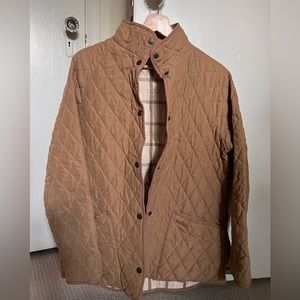 Quilted Barbour Jacket with plaid lining. Style is Burdale Quilt. UK size 14.